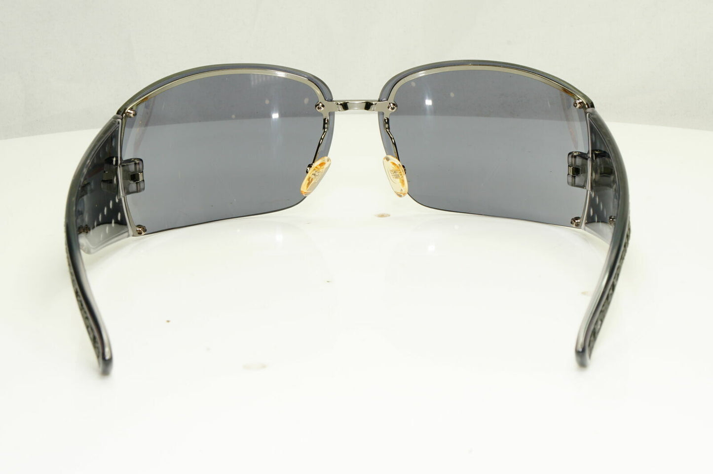 Dior Quadrille Black Large Sunglasses Womens Square Black Mesh Grey F QHOAP