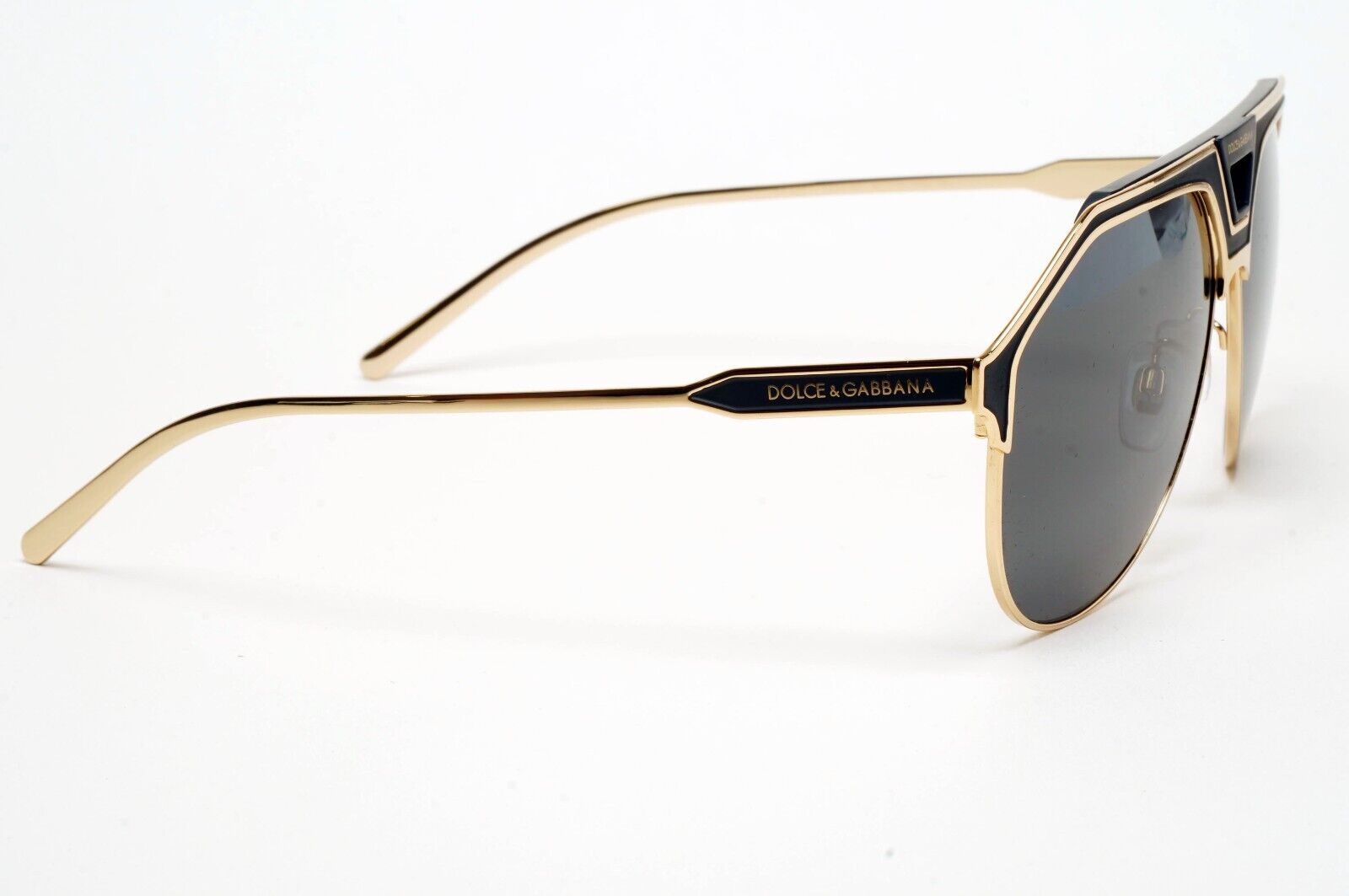 Dolce & Gabbana Sunglasses Pilot Gold Black Metal Navigator DG 2257 1334/87