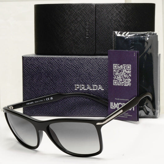 Prada Sunglasses Black Gradient Smoke Square Silver PR10OS SPR 10O 1BO-3M1