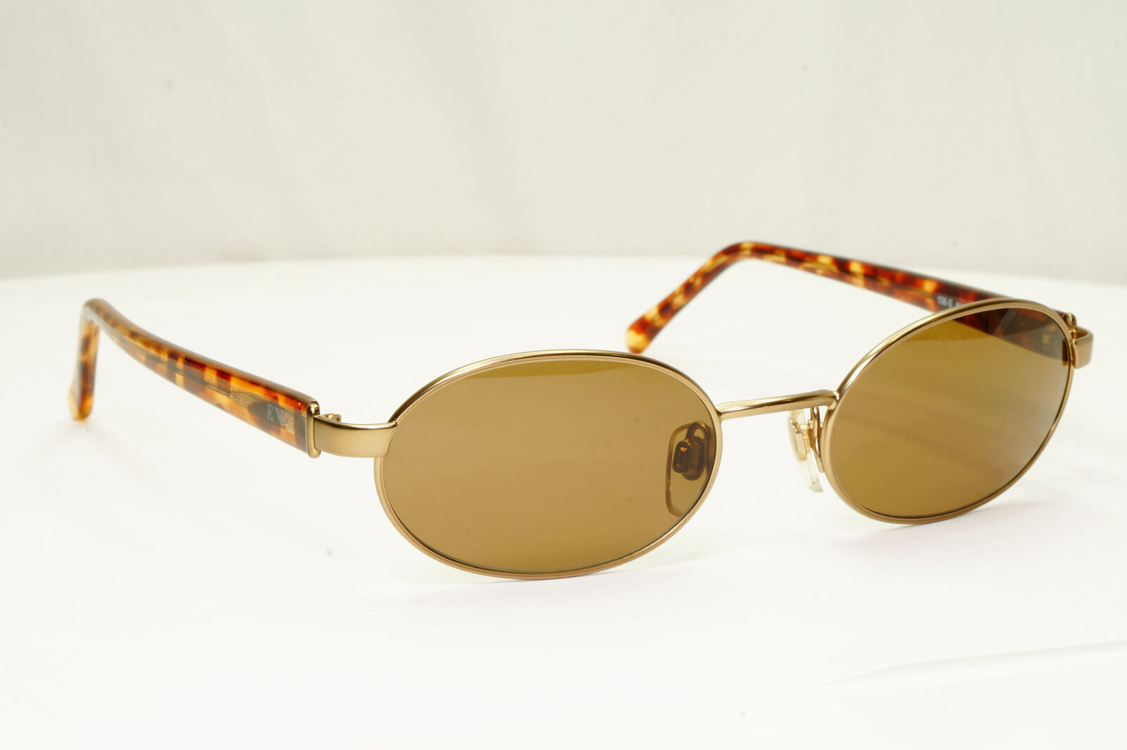 Emporio Armani 1997 Vintage Sunglasses Mens Womens Oval Bronze Metal 106-S 884
