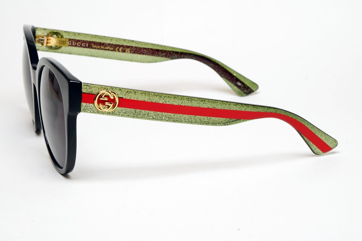 Gucci Sunglasses 2016 Black Green Red Stripe Square GG0035SN 002 54mm 220125