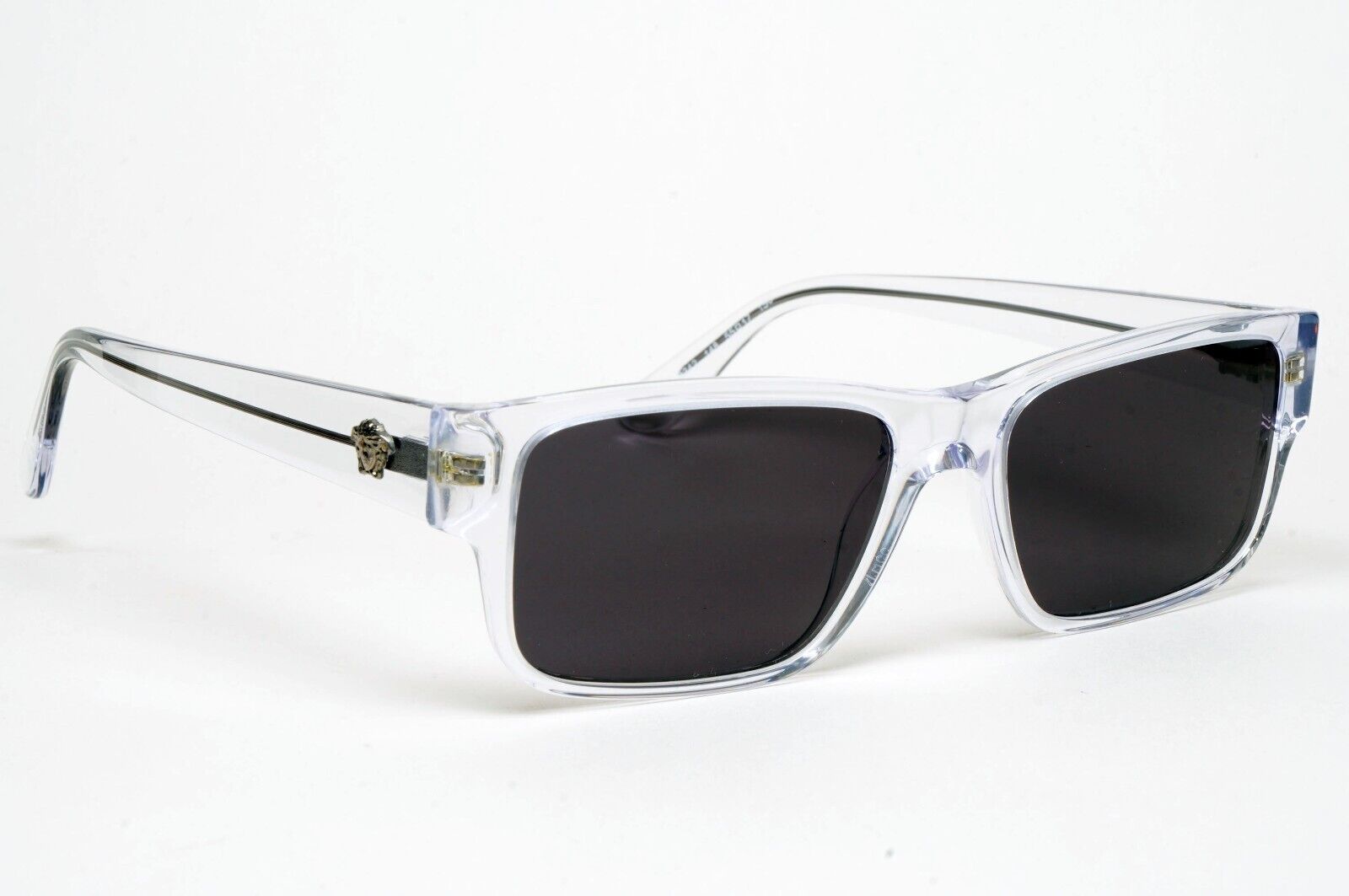 Versace Sunglasses Black Crystal Transparent Medusa Square MOD VE 3342 148 55mm