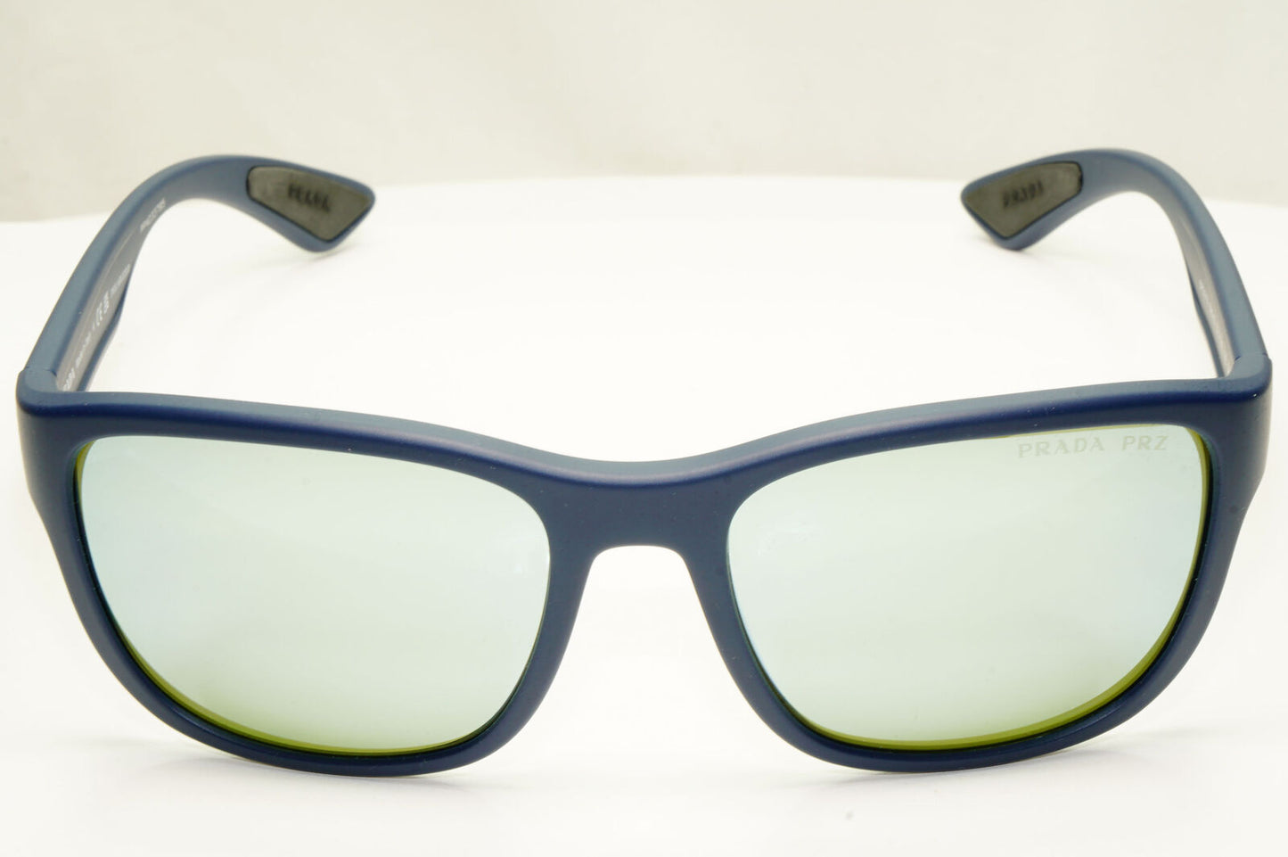 Prada Polarized Blue Silver Sunglasses Green Mirror PS01US SPS 01U TFY-740