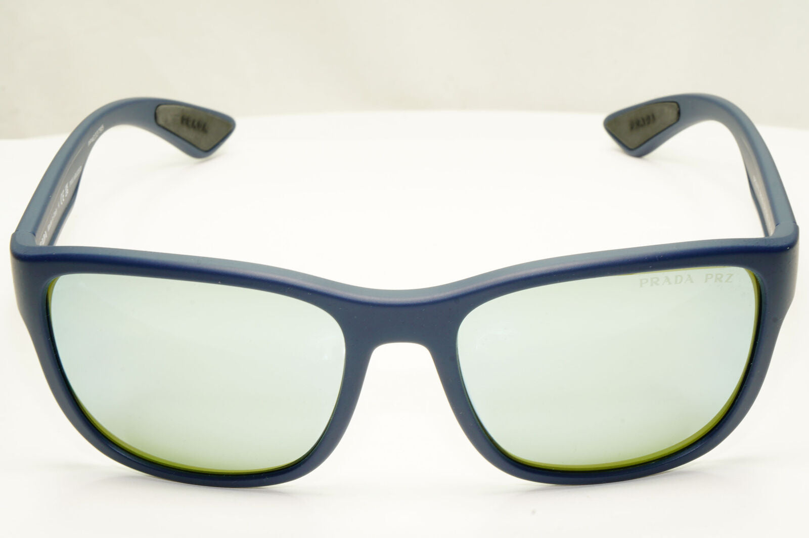 Prada Polarized Blue Silver Sunglasses Green Mirror PS01US SPS 01U TFY-740