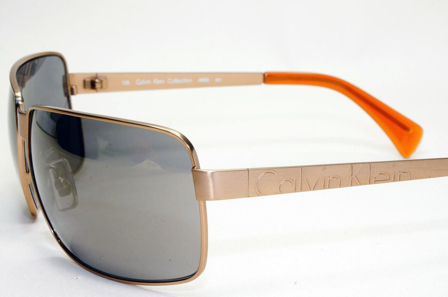 Calvin Klein Sunglasses 2005 Vintage Bronze Grey Metal Wrap 466S 501 121124