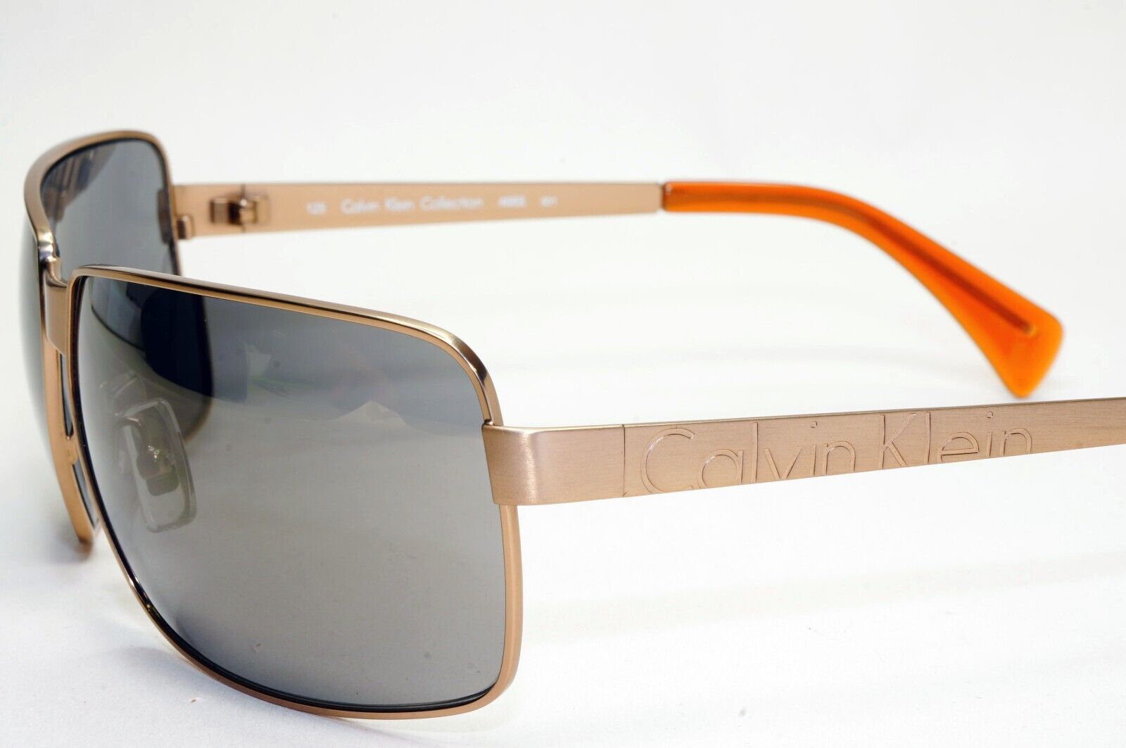 Calvin Klein Sunglasses 2005 Vintage Bronze Grey Metal Wrap 466S 501 121124