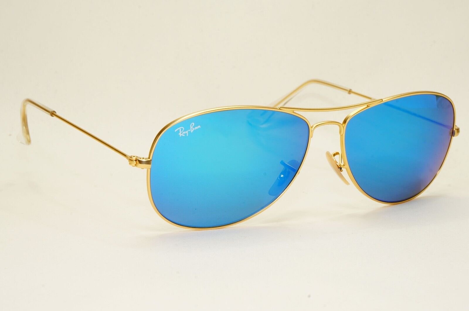 Ray-Ban Sunglasses Cockpit Gold Blue Mirror Pilot Metal RB 3362 112/17 59mm