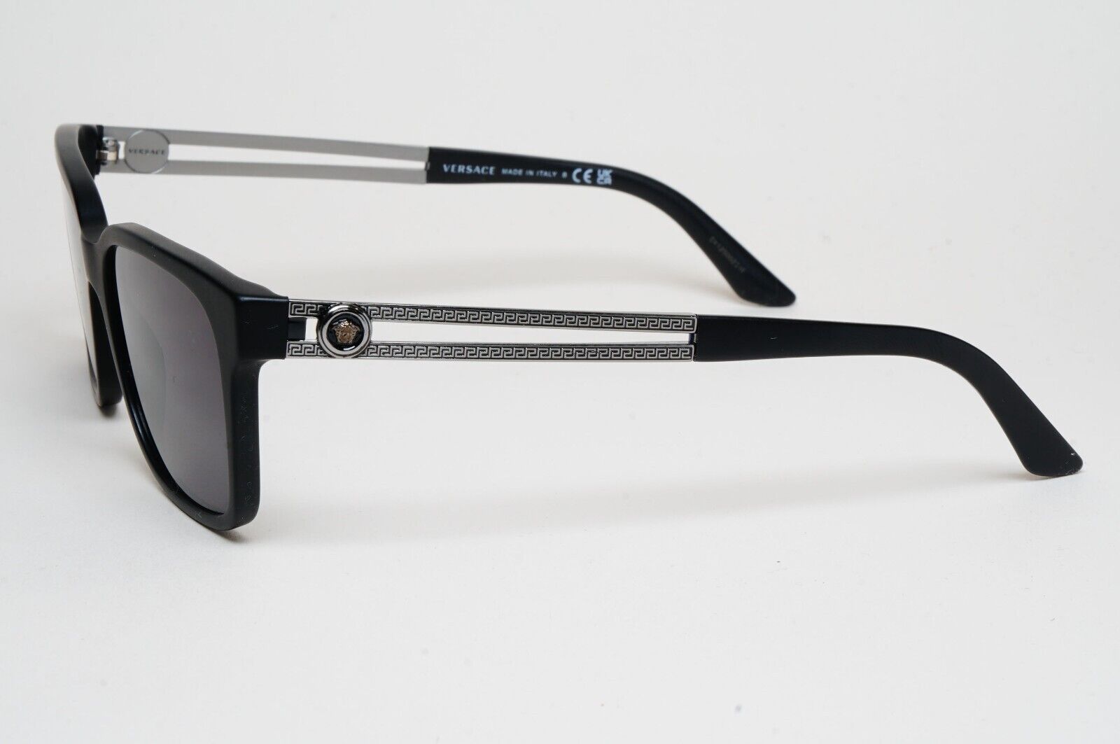 Versace Sunglasses Black Matte Gunmetal Medusa Meander MOD VE 3218 5122 53mm