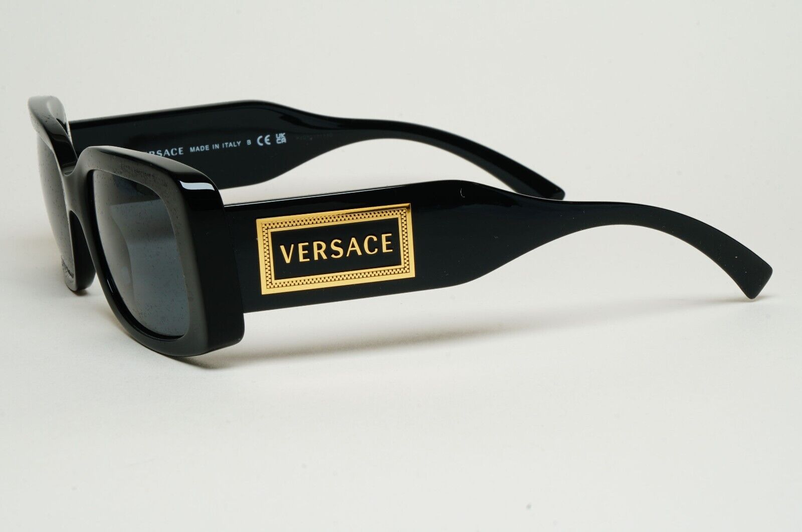Versace Sunglasses Black Gold Square Dark Grey MOD VE 4377 GB1/87 52mm