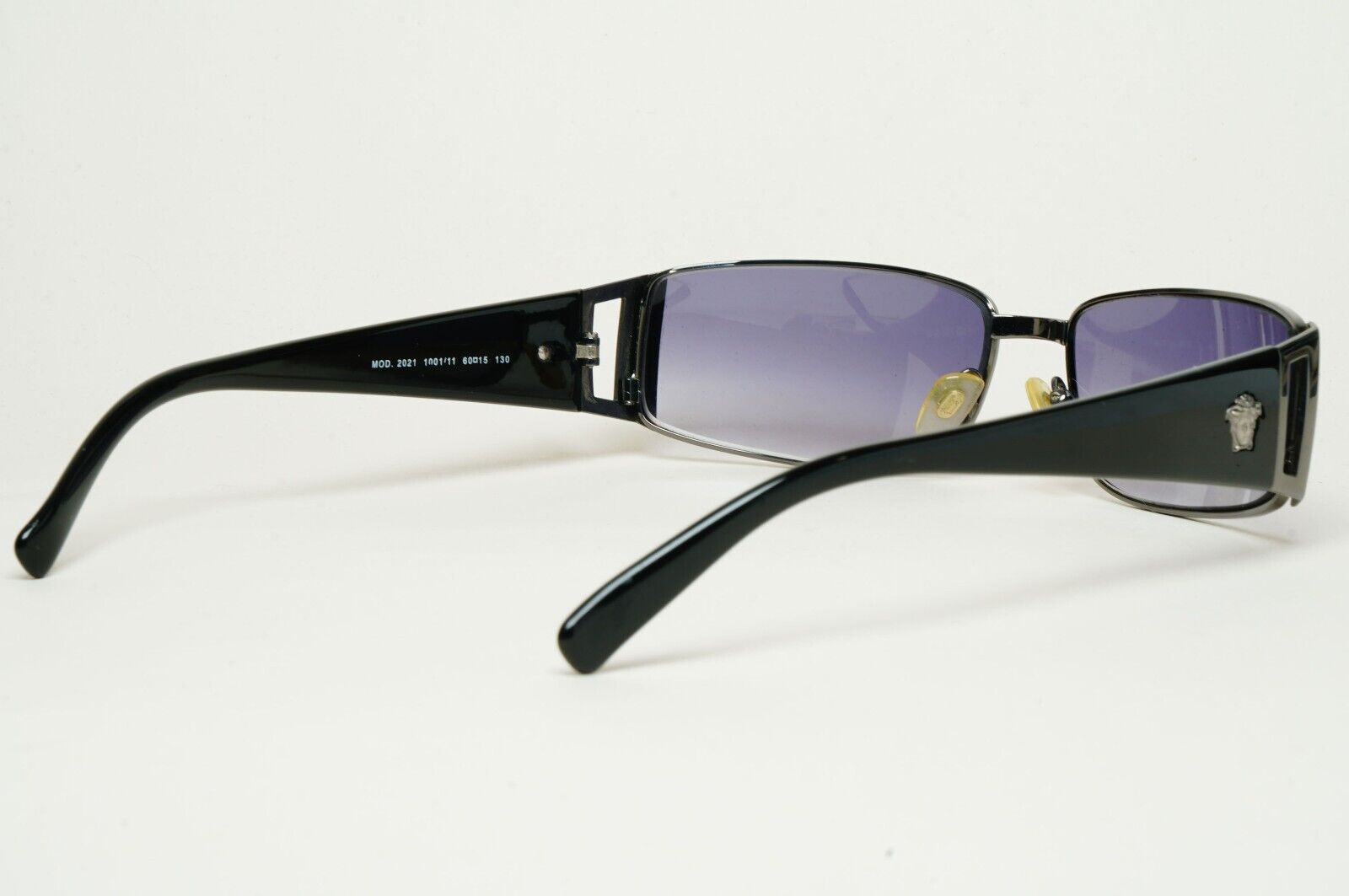 Versace Sunglasses 2003 Vintage Black Gunmetal Rectangle MOD 2021 1001/11 060125
