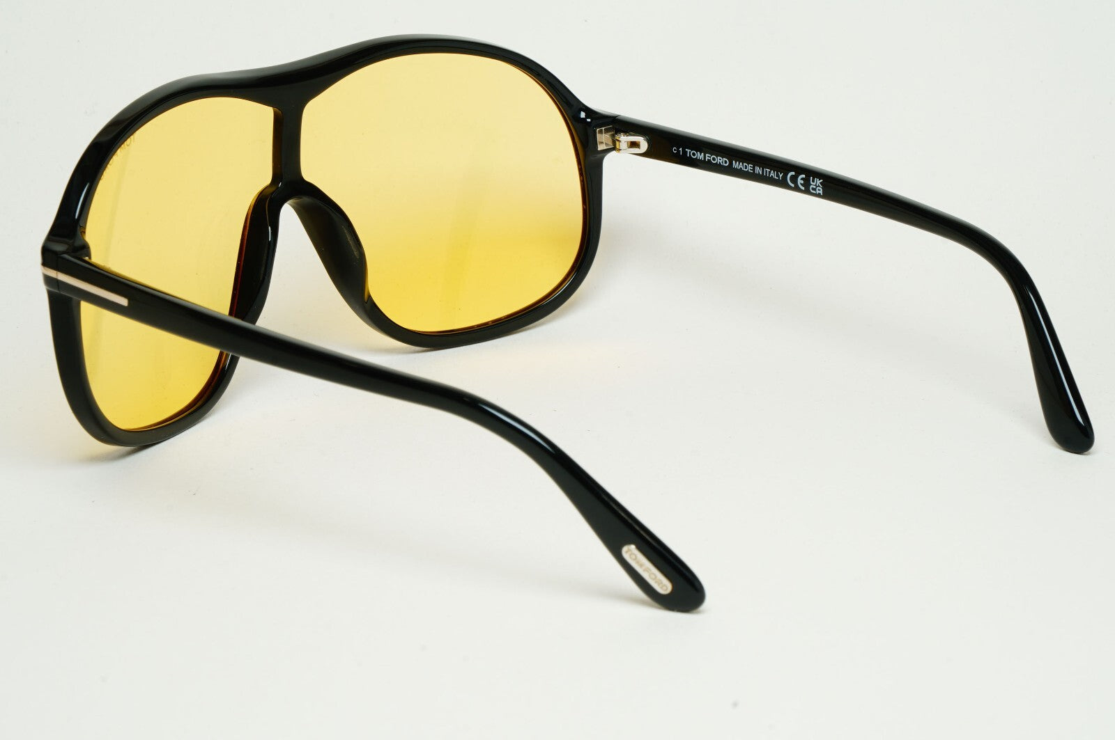 Tom Ford Sunglasses Drew Black Yellow Shield Visor Large FT0964 TF 964 01E