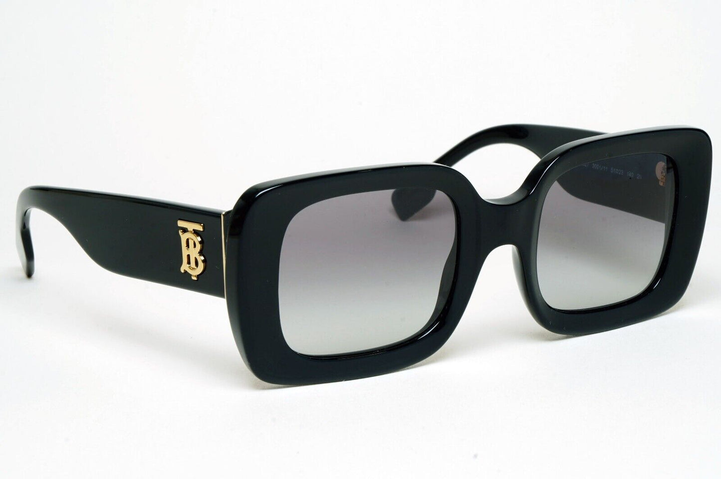 Burberry Sunglasses Delilah Black Gold Square Grey Gradient BE 4327 3001/11 51mm
