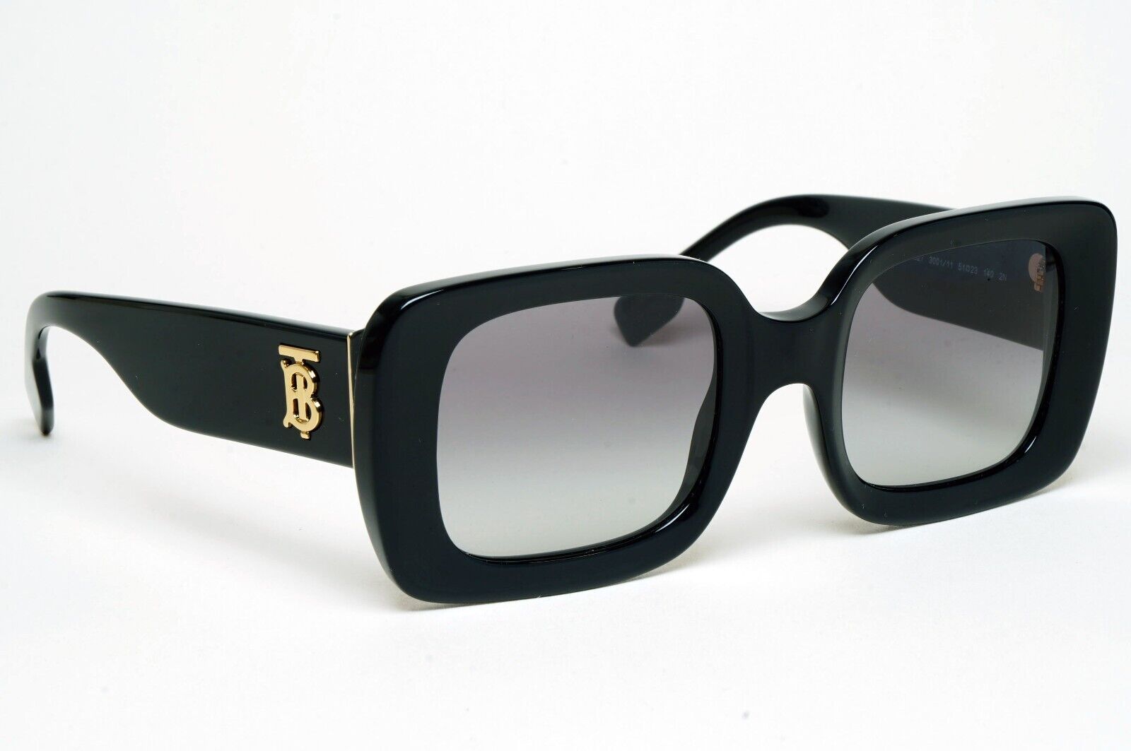 Burberry Sunglasses Delilah Black Gold Square Grey Gradient BE 4327 3001/11 51mm