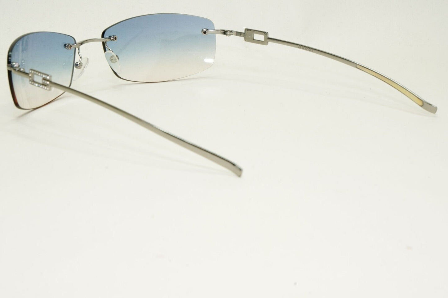 Gucci Sunglasses 1997 Vintage Rimless Silver Blue GG 1784/STRASS 6LBW1 031124