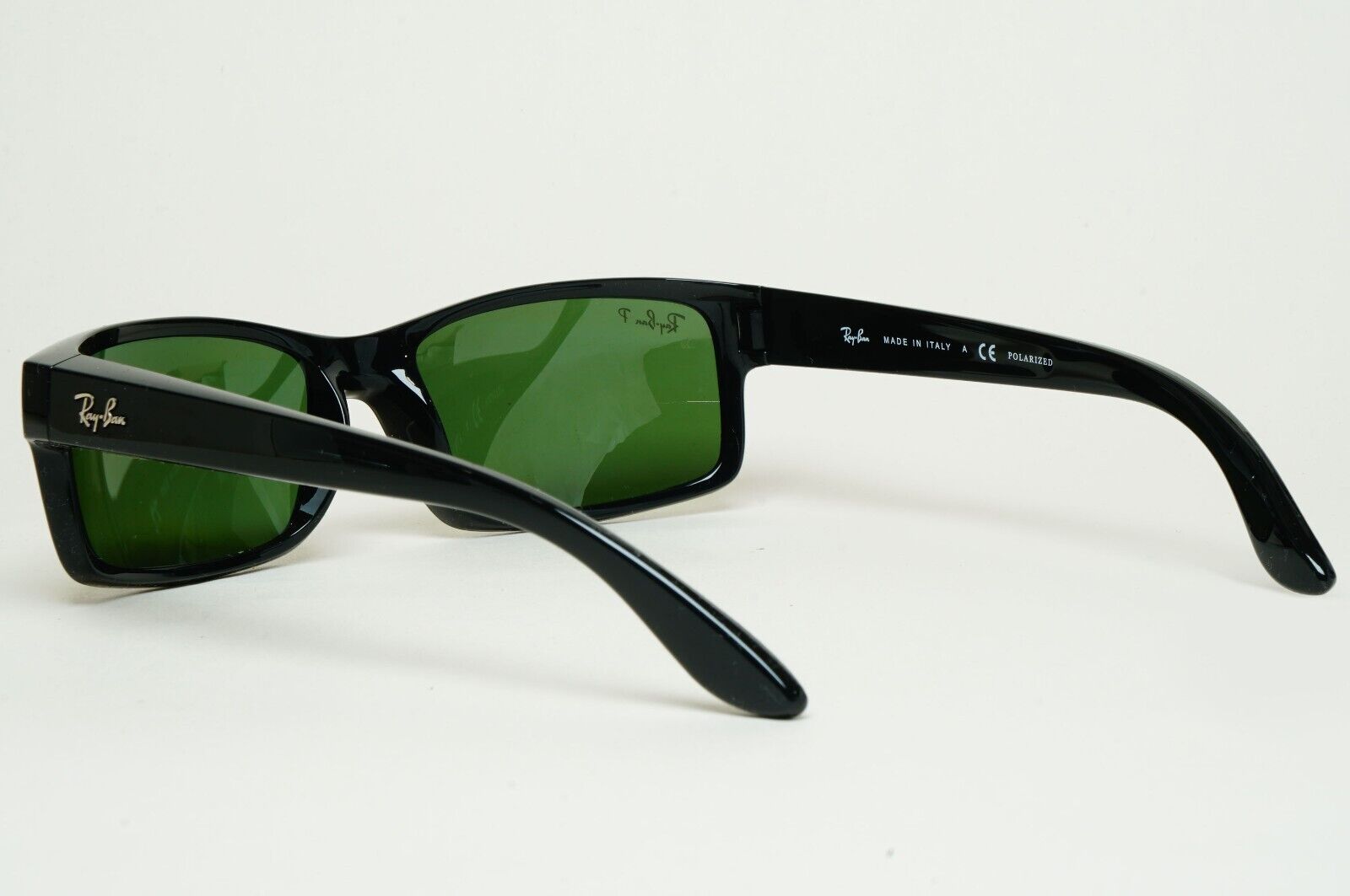 Ray-Ban Sunglasses Polarised Black Rectangle Green Square RB 4151 601/2P 59mm