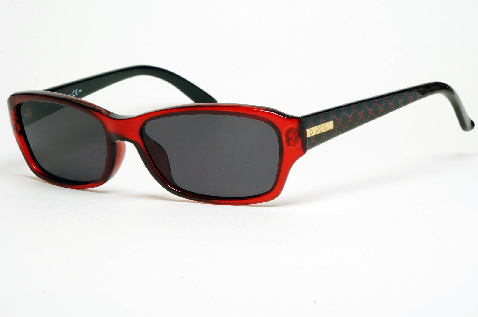 Gucci Sunglasses 2007 Vintage Black Red Monogram Rectangle GG 3601/F WH3