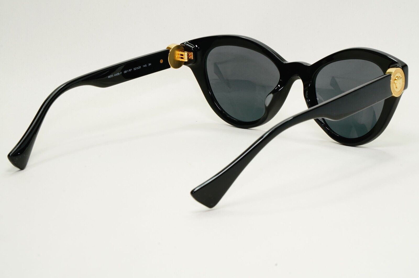 Versace Sunglasses Black Gold Medusa Glossy Cat Eye MOD 4435-F GB1/87 52mm