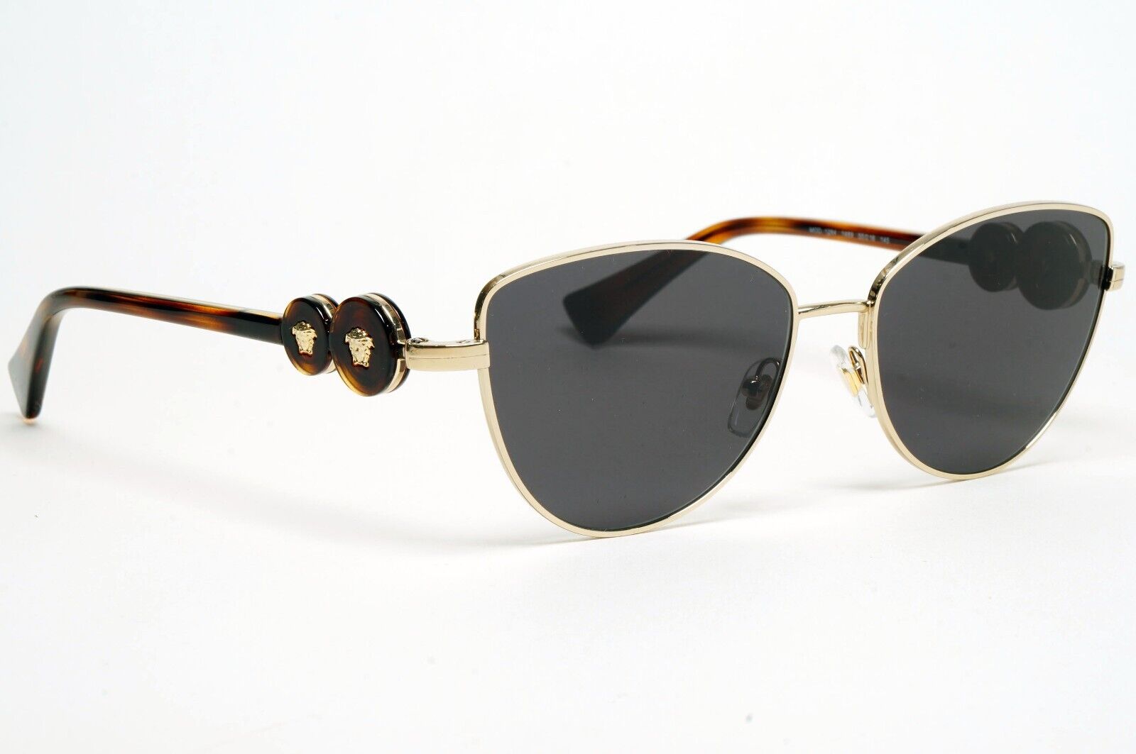 Versace Sunglasses Gold Medusa Black Brown Cat Eyee Metal MOD VE 1284 1489 55mm