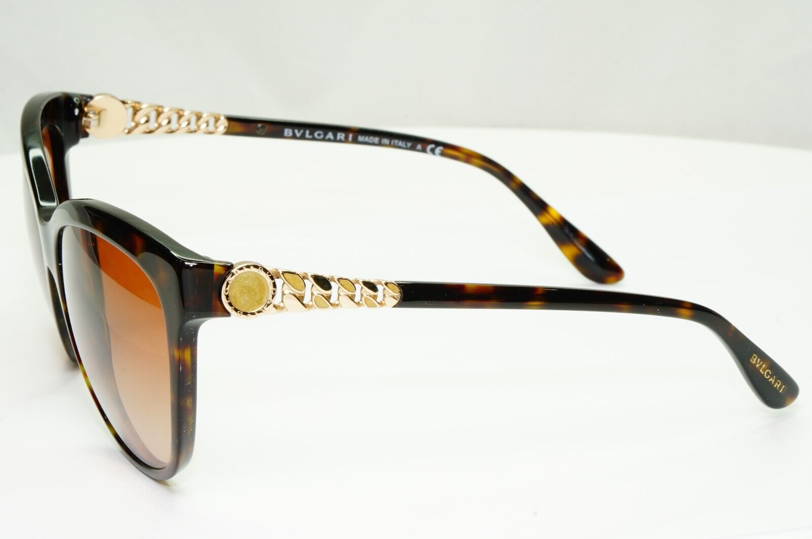 Bvlgari Gold Chain Sunglasses Brown Gradient Tortoiseshell 8158 504/13 28534