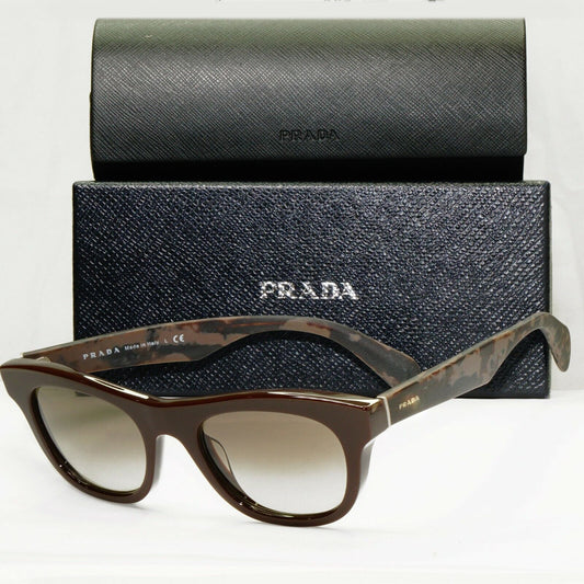 Authentic PRADA Womens Sunglasses Brown Square Marble SPR 04Q DHO-4M1 13011