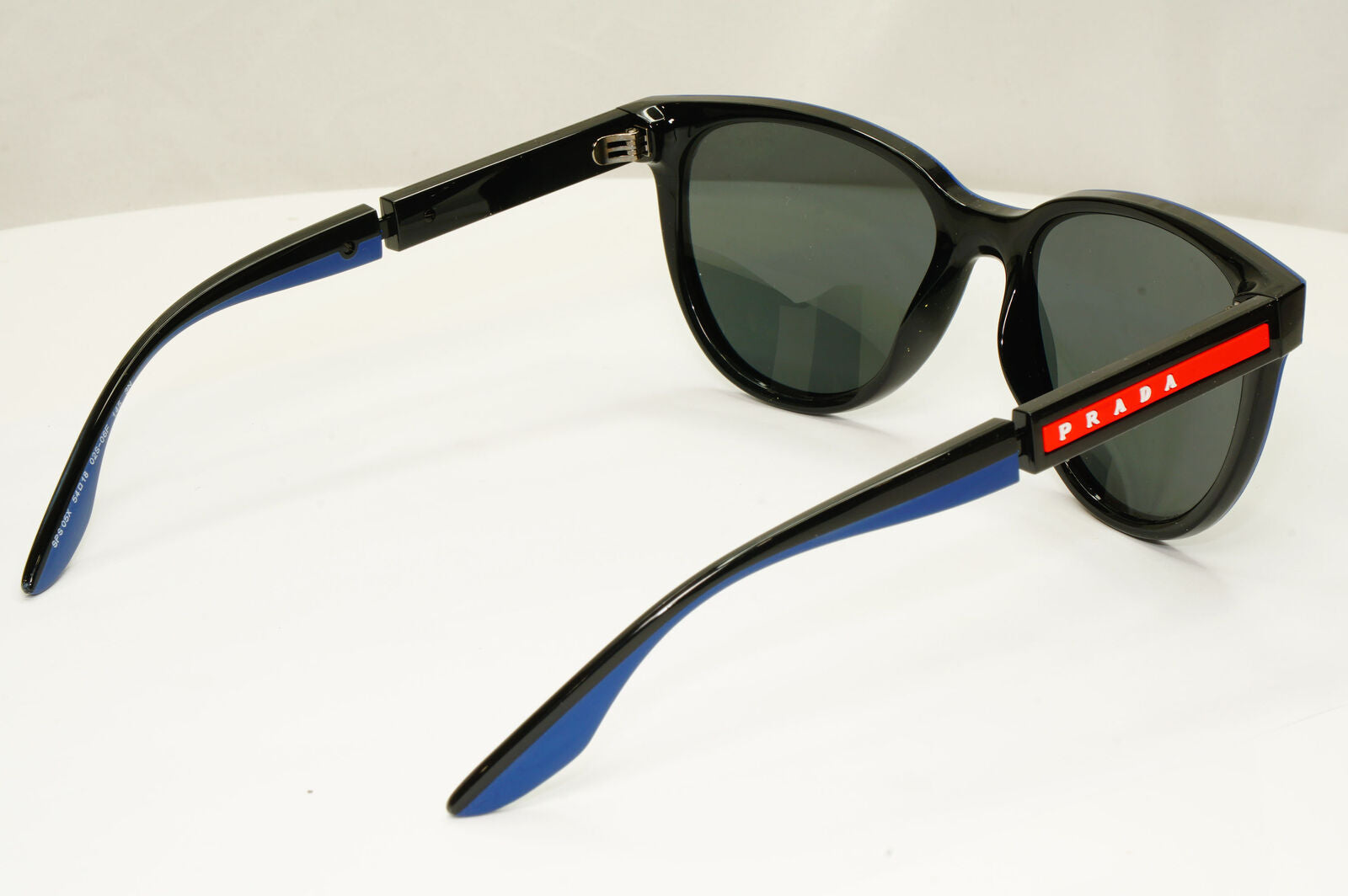 Prada Sunglasses Blue Black Navy Square Red Stripe PS05XS SPS 05X 02S-06F