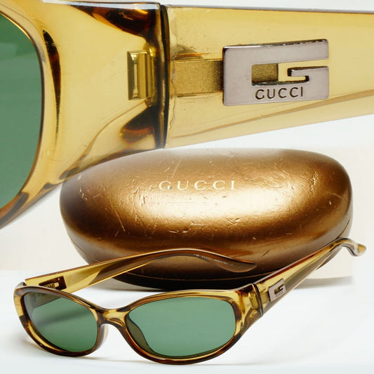 Gucci Sunglasses 1998 Vintage Honey Transparent Brown Green GG 2456/S K02 290125