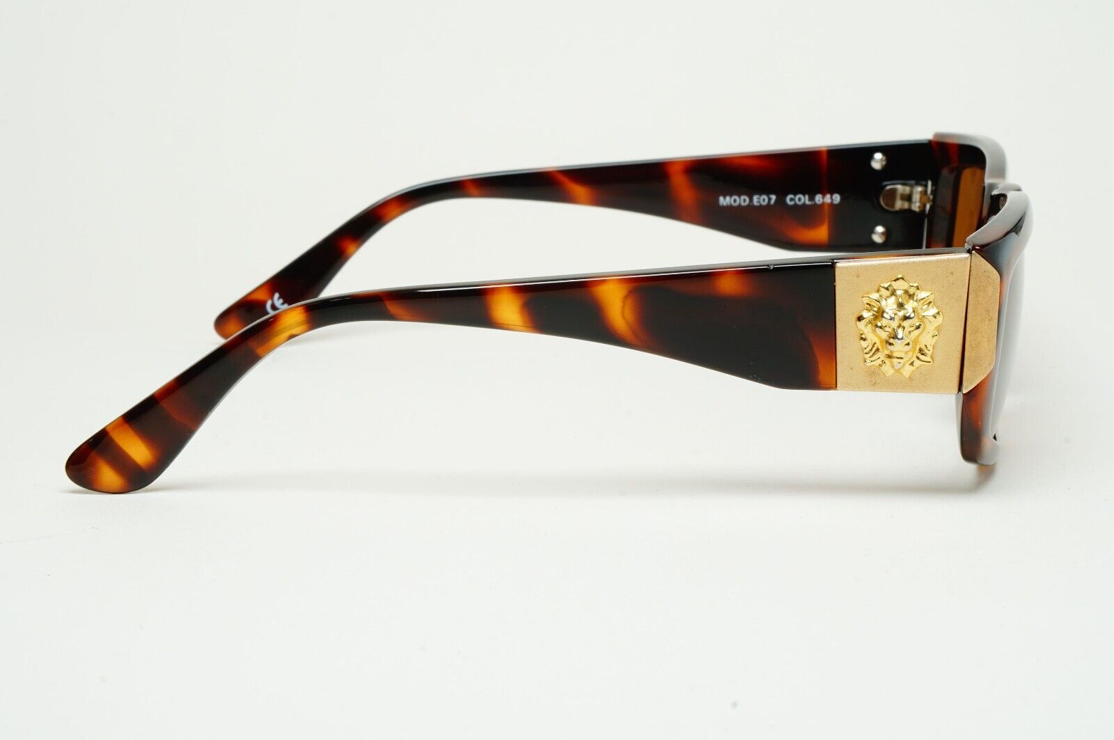 Versus Sunglasses 1996 by Gianni Versace Vintage Gold Lion Brown MOD E07 COL 649