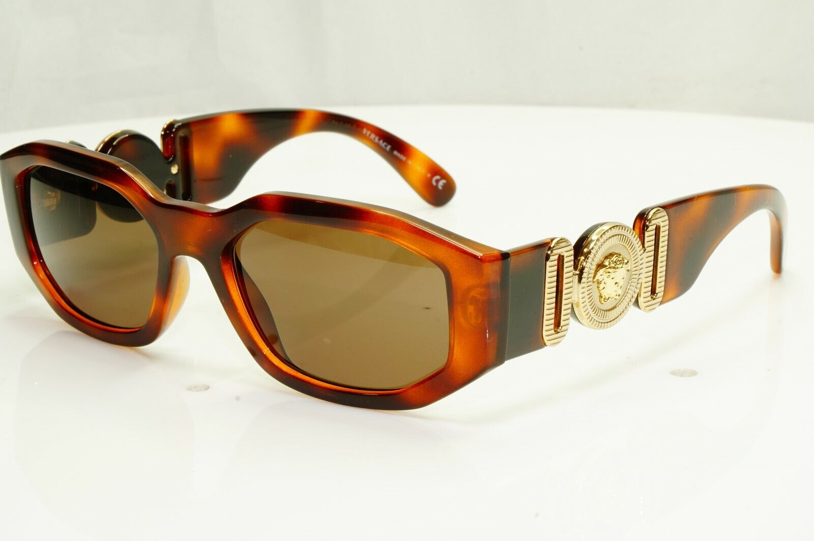Versace Gold Medusa Brown Rectangle Mens Womens Sunglasses MOD 4361 5217/73