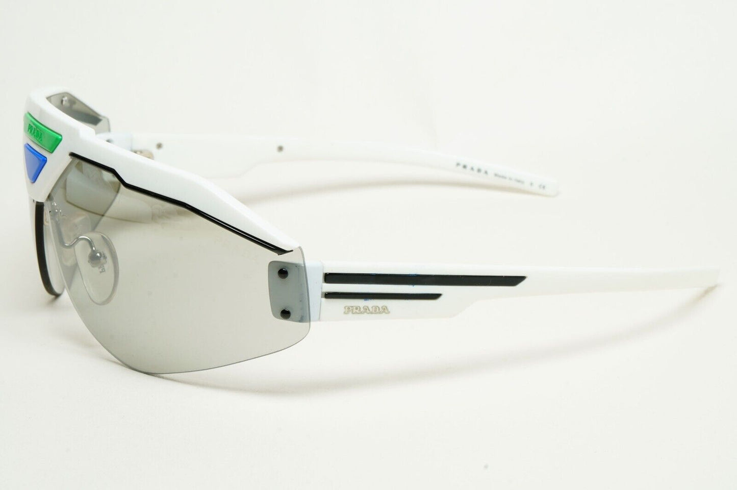 Prada Sunglasses Triangle White Shield Catwalk PR69VS SPR 69V 461-1I2 [b] 231124