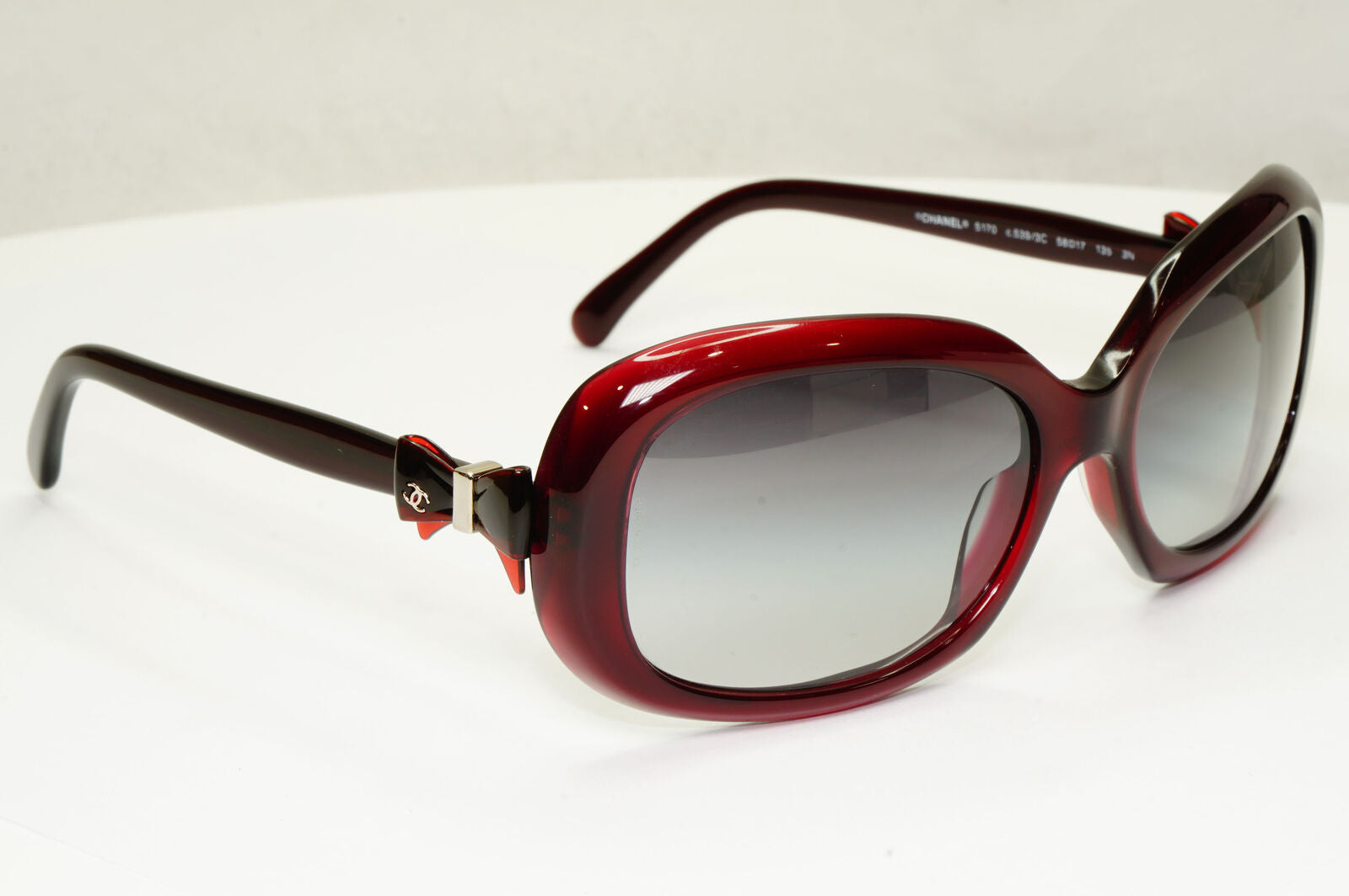 Chanel Bow Sunglasses Burgundy Red Grey Gradient 5170 c.539/3C 290323