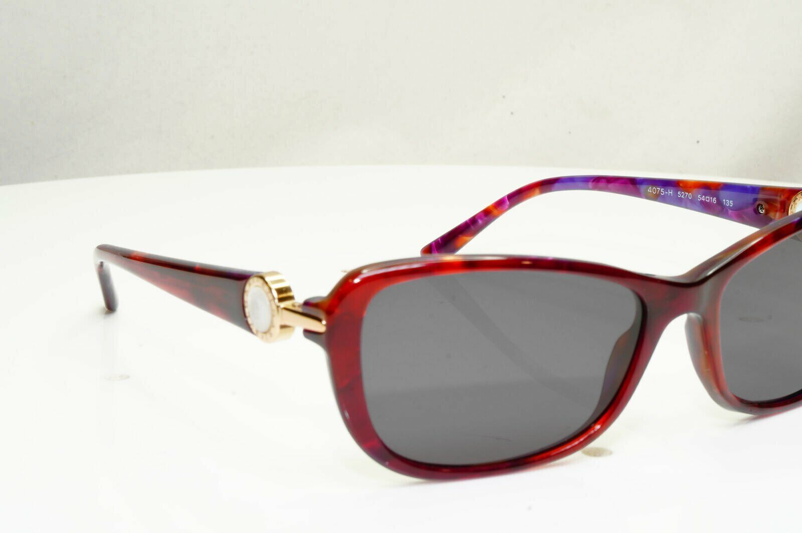 Bvlgari Pearl Gold Burgundy Sunglasses Bordo Rectangle Womens 4075 5270 30410