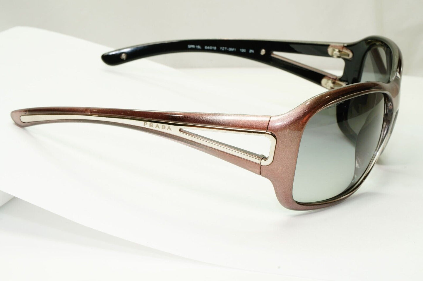 Prada 2010 Metallic Sunglasses Brown Silver Grey Gradient PR15LS SPR 15L 7ZT-3M1