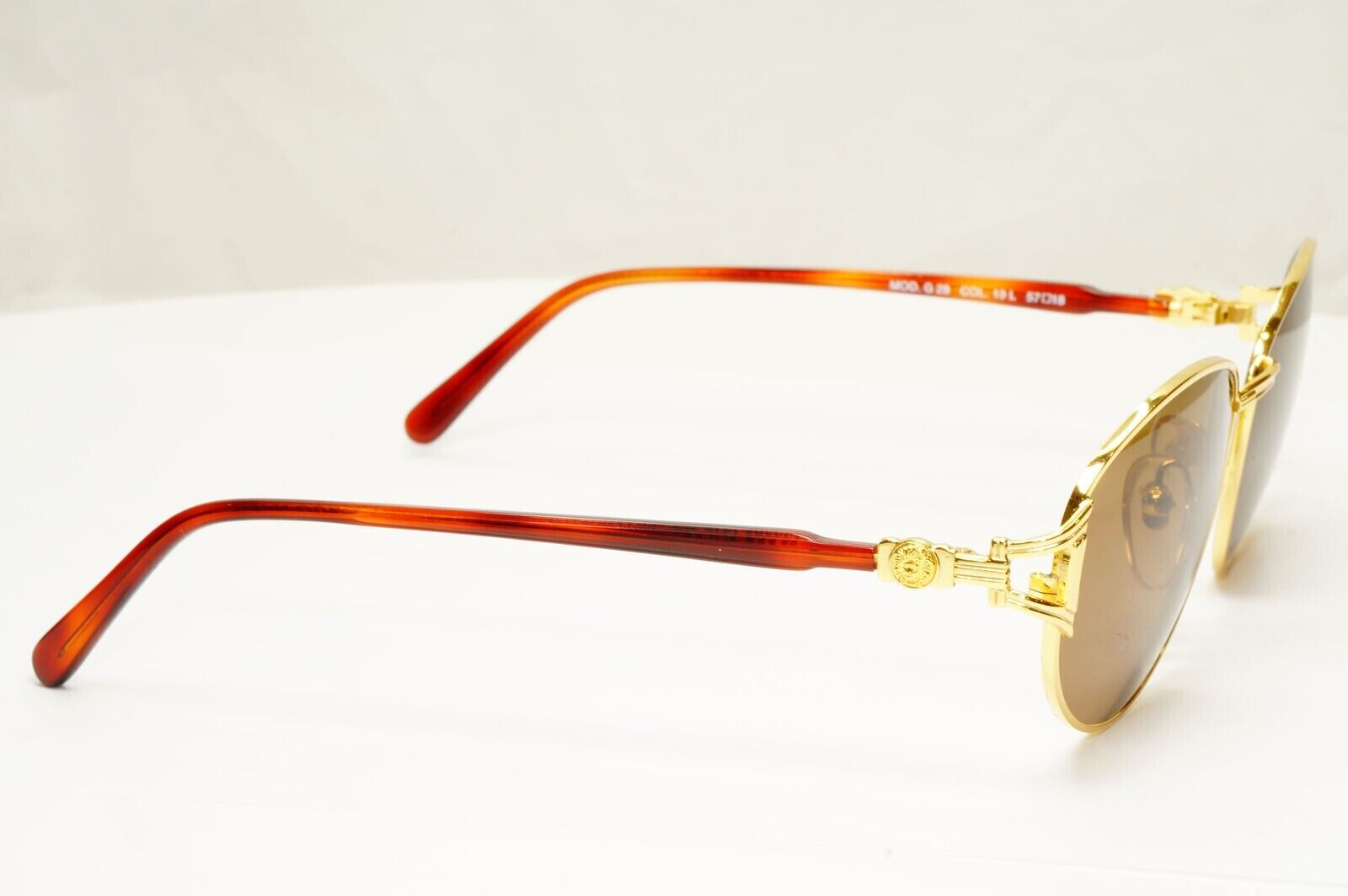 Gianni Versace Sunglasses 1995 Vintage Gold Medusa Brown Retro MOD G28 COL 19L