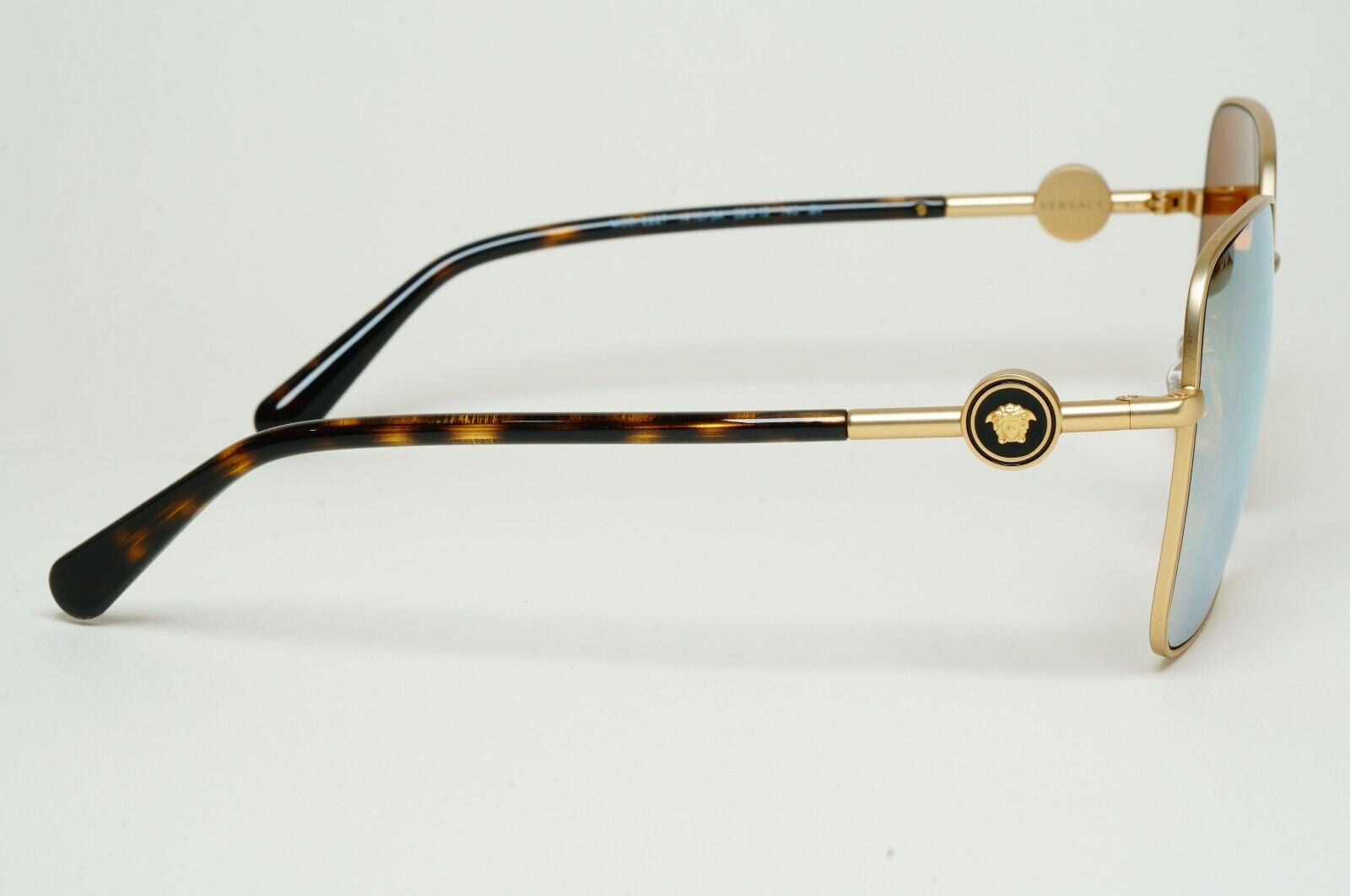 Versace Sunglasses Gold Mirror Brown Square Medusa MOD VE 2227 1410/5A 59mm