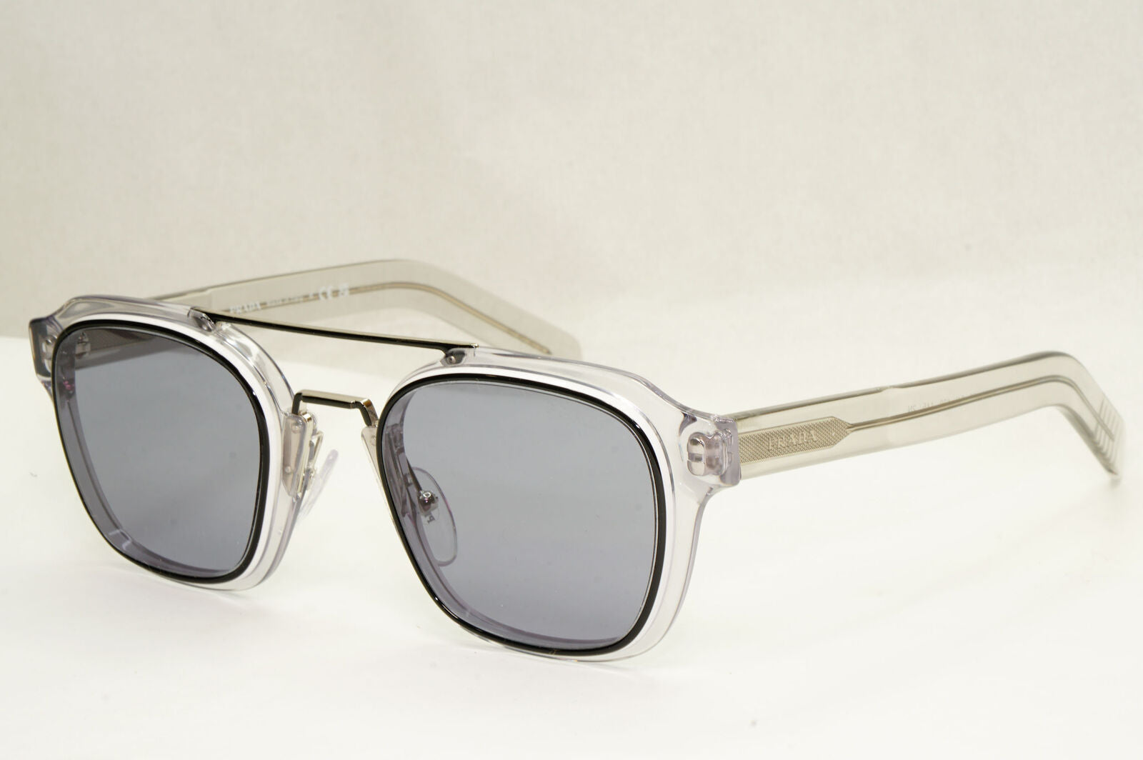 Prada Sunglasses Navigator Transparent Grey Pilot Blue SPR 07W PR07WS 04L-420