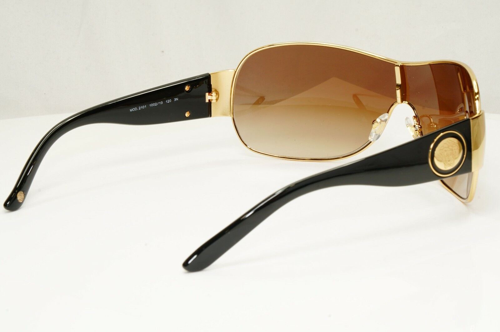 Authentic Versace Mens Womens Gold Shield Visor Medusa Sunglasses 2101 1002/13