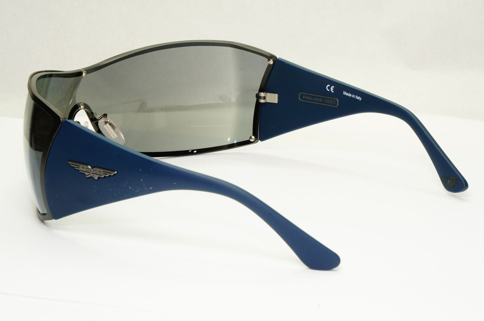 Police Sunglasses Silver Shield Visor Large Blue Origins 9 S8103V COL 627X