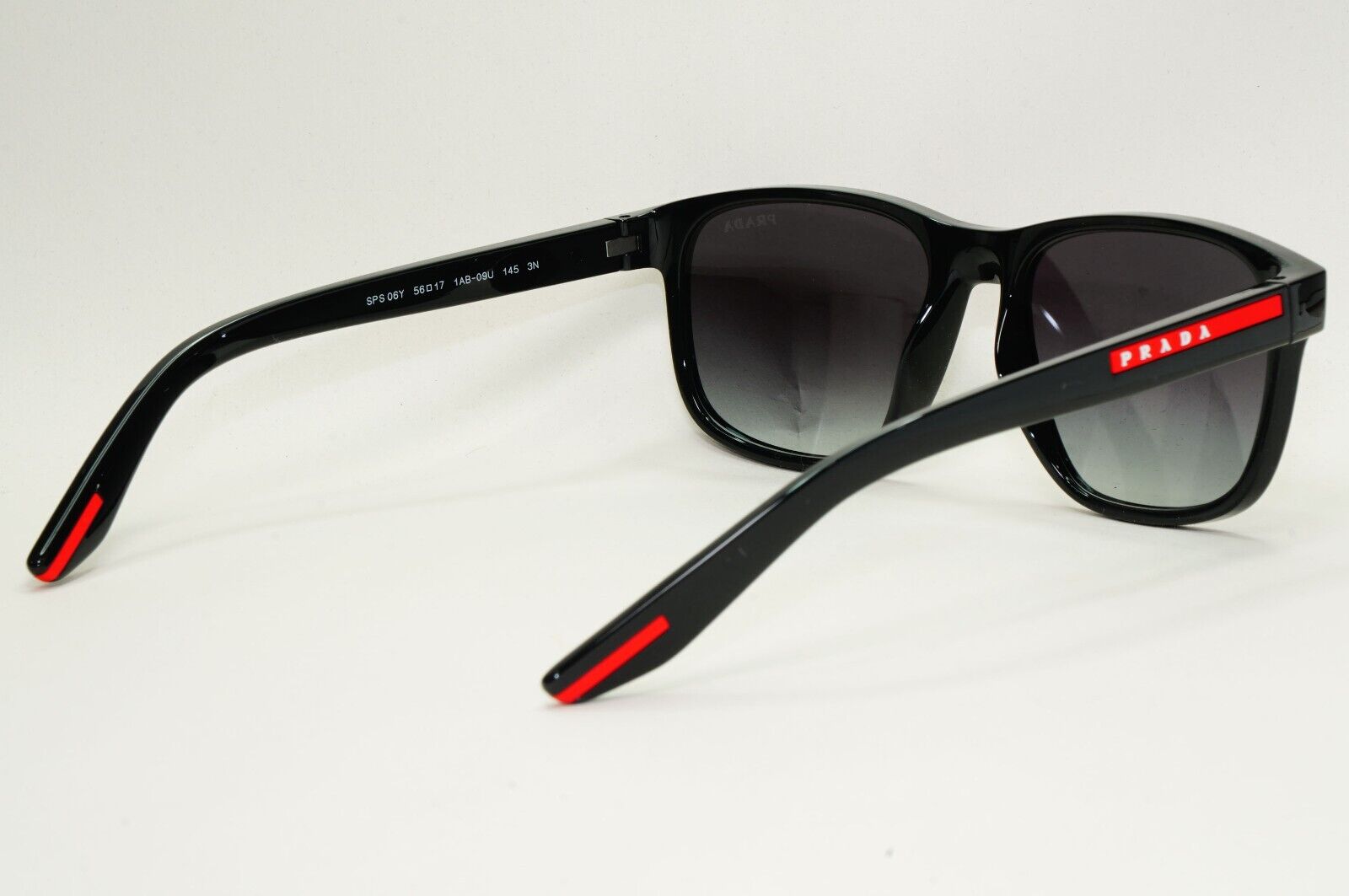Prada Sunglasses Black Glossy Square Grey Gradient PS06YS SPS 06Y 1AB-09U 56mm