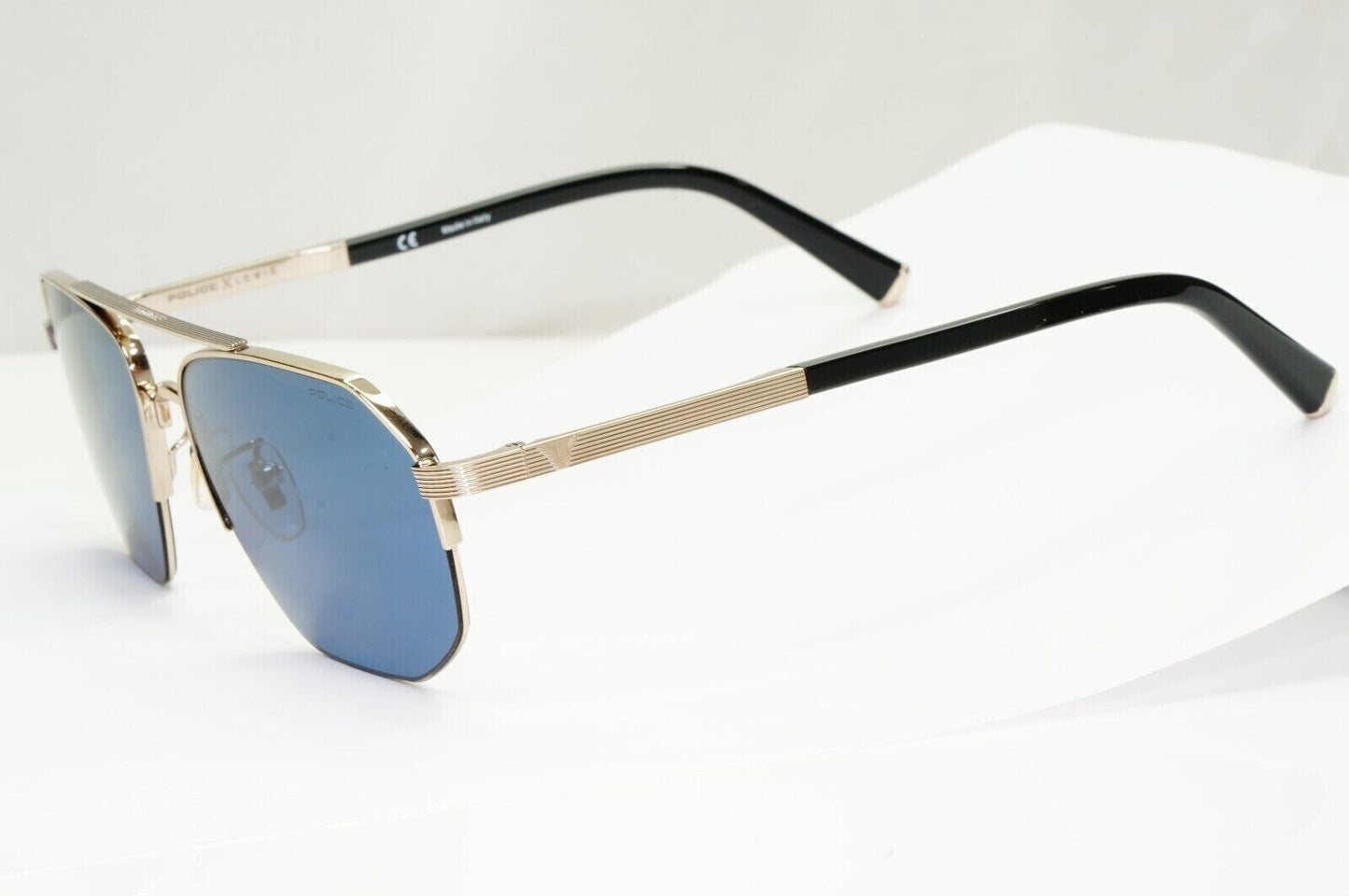 Police Lewis Hamilton F1 Sunglasses Gold Blue Metal SPL A25 COL 0594 [a] 38917