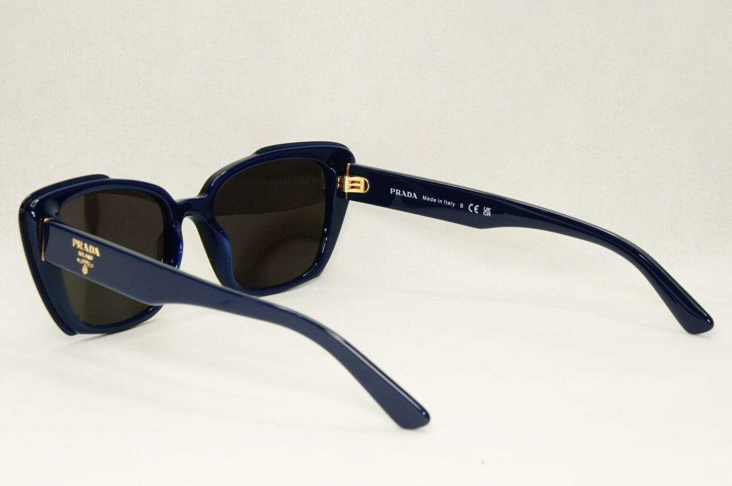 Prada Sunglasses Black Dark Blue Square Glossy PR01YV VPR 01Y 08V-1O1 51mm