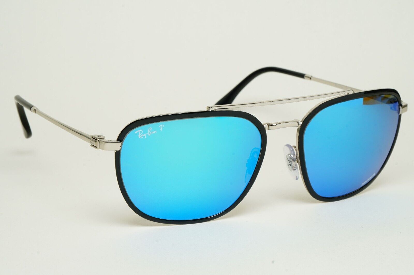 Ray-Ban Sunglasses Chromance Blue Mirror Polarized Black RB 3708 9144/4L 59mm