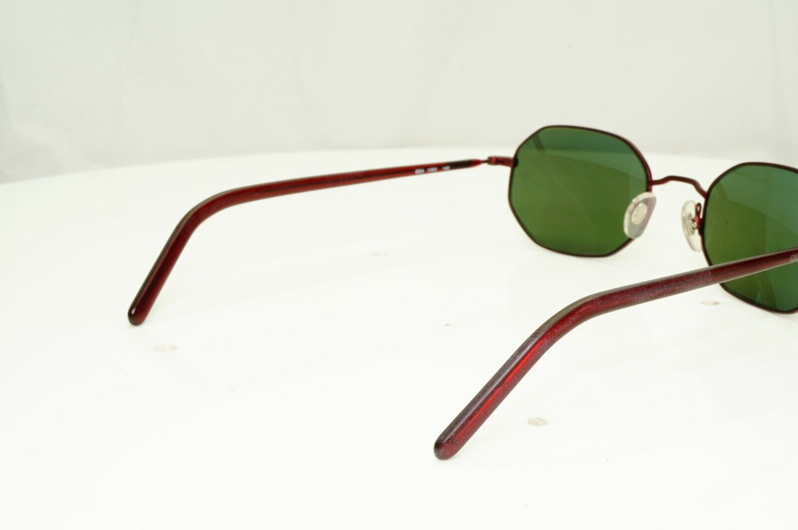 Giorgio Armani 1997 Vintage Sunglasses Burgundy Octagon Glass Lens 664 1052