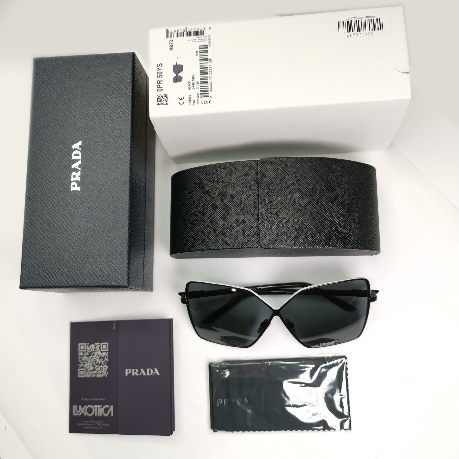 Prada Sunglasses Oversized Black Butterfly Square PR50YS SPR 50Y 1AB-5S0
