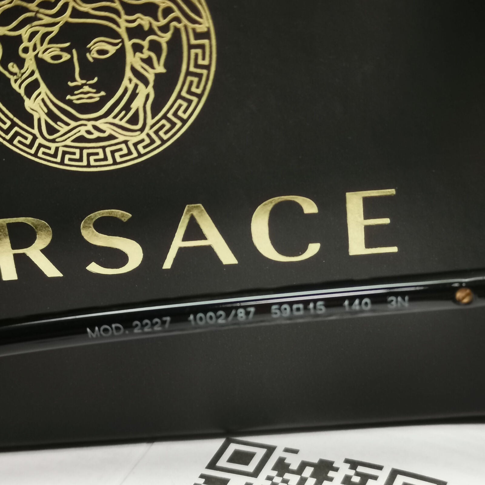 Versace Sunglasses Black Gold Medusa Square Metal MOD 2227 1002/87