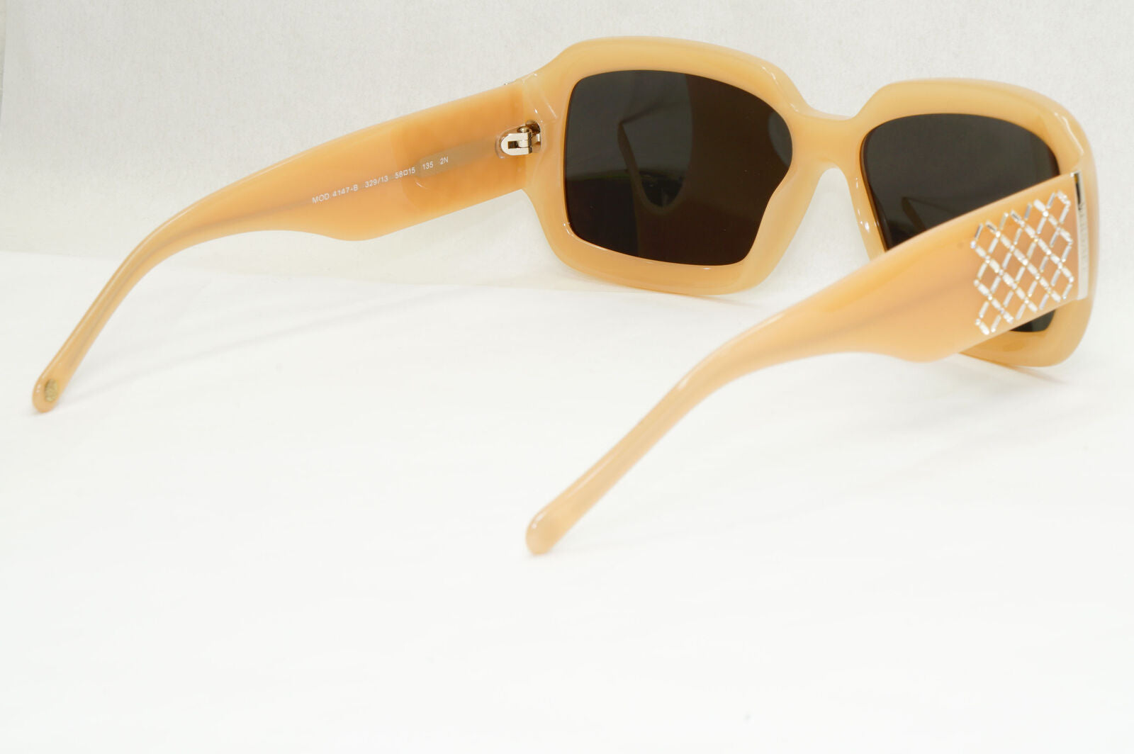 Versace Sunglasses Beige Nude Square Crystal Black MOD VE 4147-B 329/13 141223