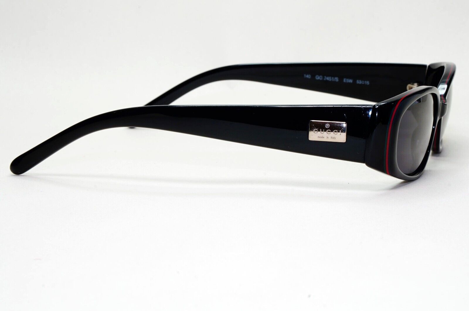 Gucci Sunglasses 1998 Vintage Black Rectangle GG 2451/S E5W Small 53mm 141024