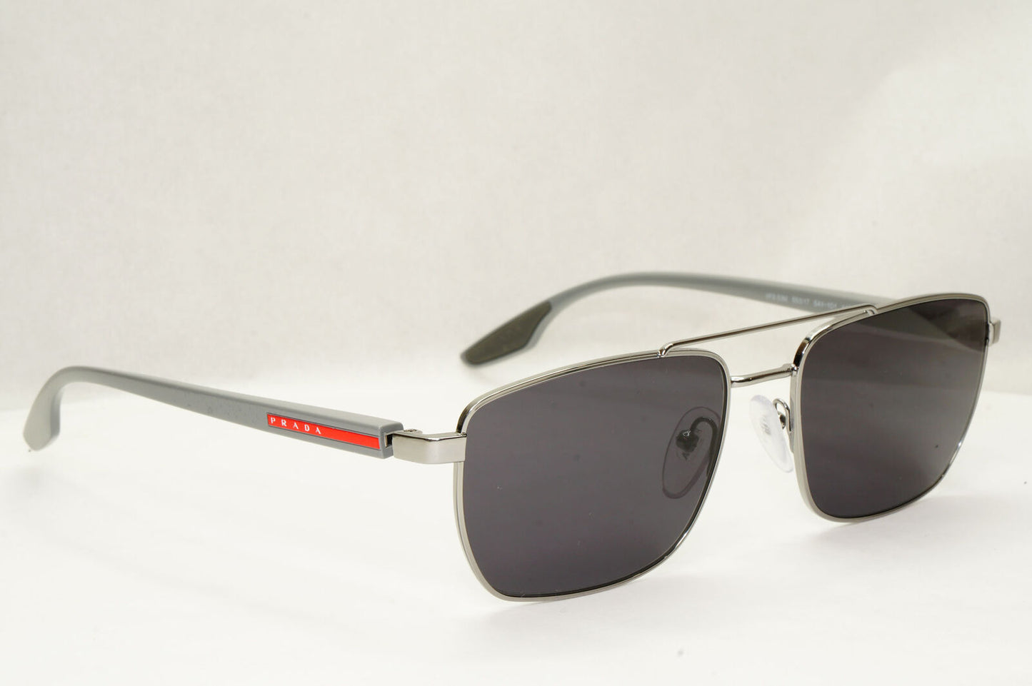 Prada Sunglasses Black Grey Gunmetal Square Navigator PS53MV VPS 53M 5AV1O1 55mm