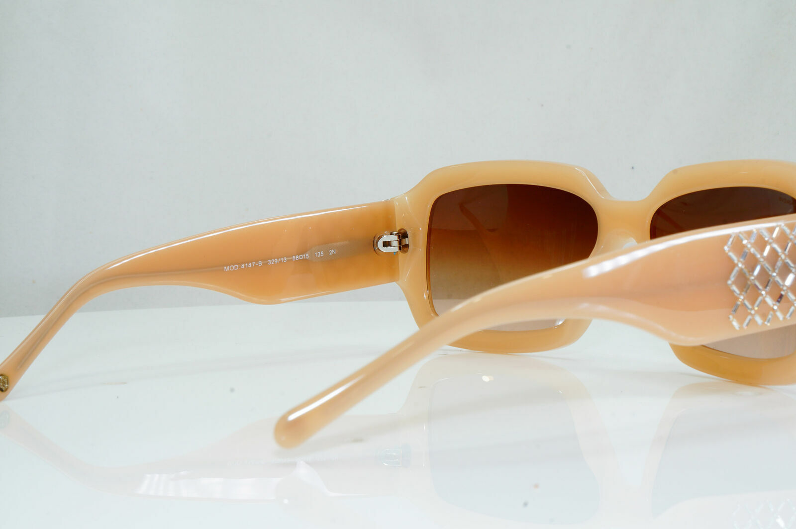 Versace Nude Beige Rhinestone Sunglasses Diamante Vintage MOD 4147 329/13 28499
