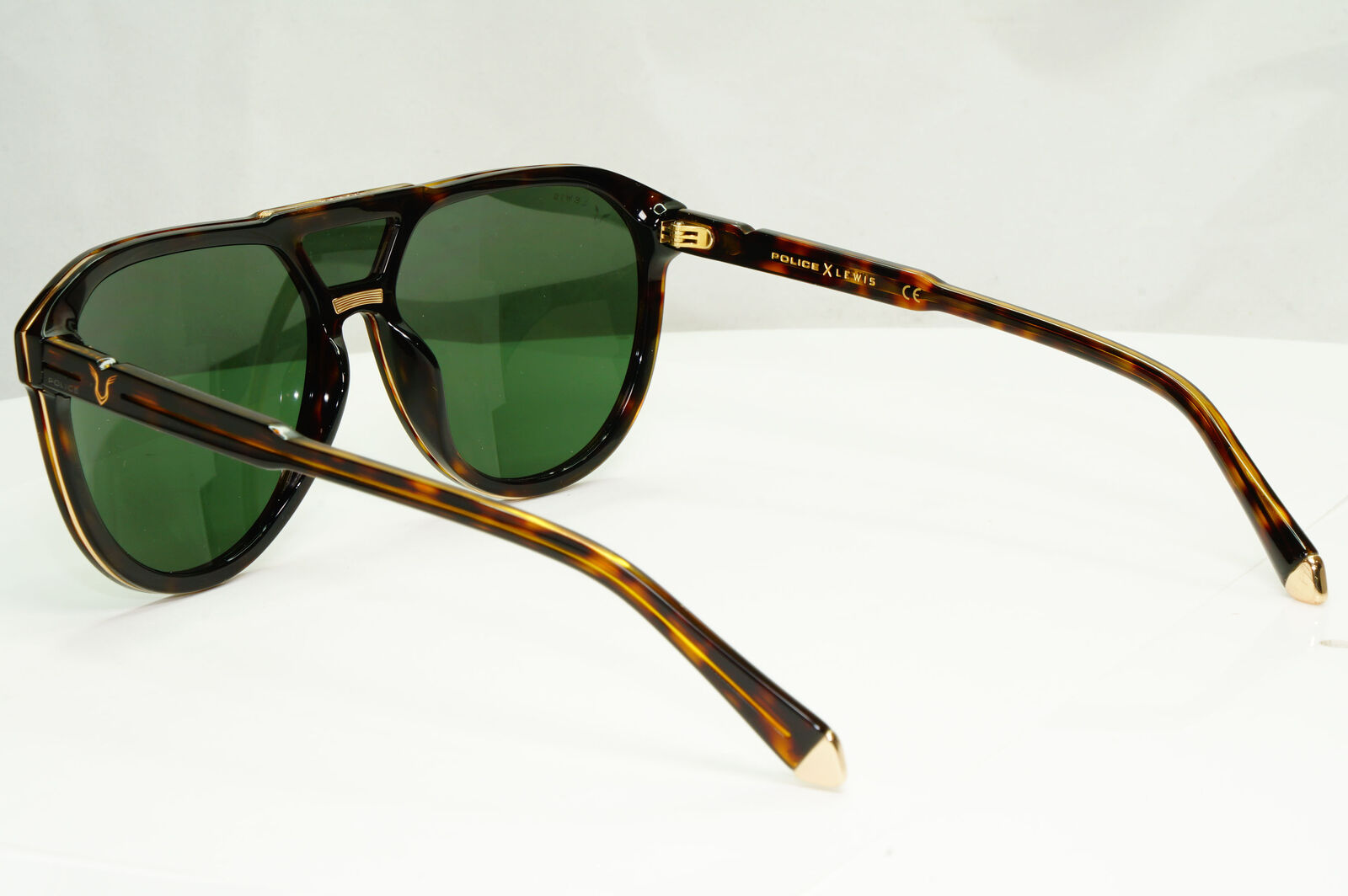Police Lewis Hamilton F1 Sunglasses Brown Green Tortoise Pilot SPL C50 COL 0722