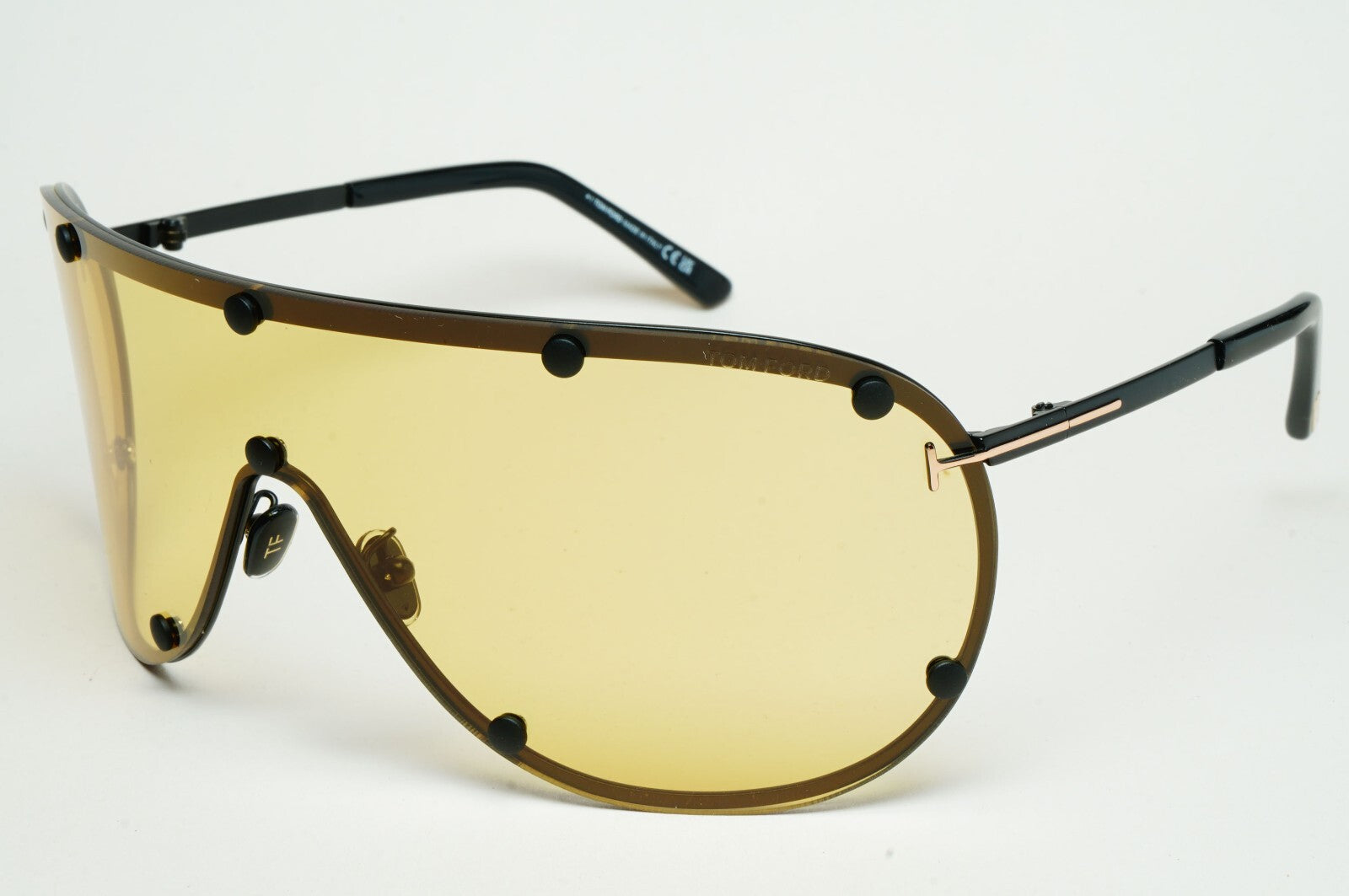 Tom Ford Sunglasses Kyler Black Yellow Visor Shield Large FT1043 TF 1043 02E